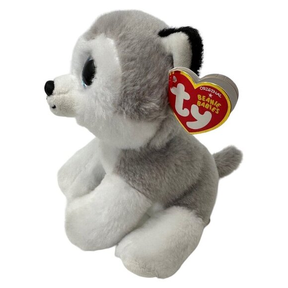 Ty Beanie Baby BUFF  Husky Dog 6 Inch Puppy Stuffed Plush Animal Toy NEW Gray - Picture 3 of 16